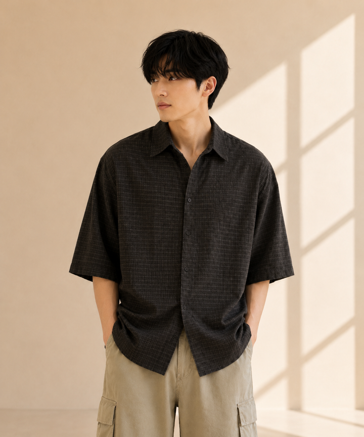 vintage check short sleeve shirt　NL2405