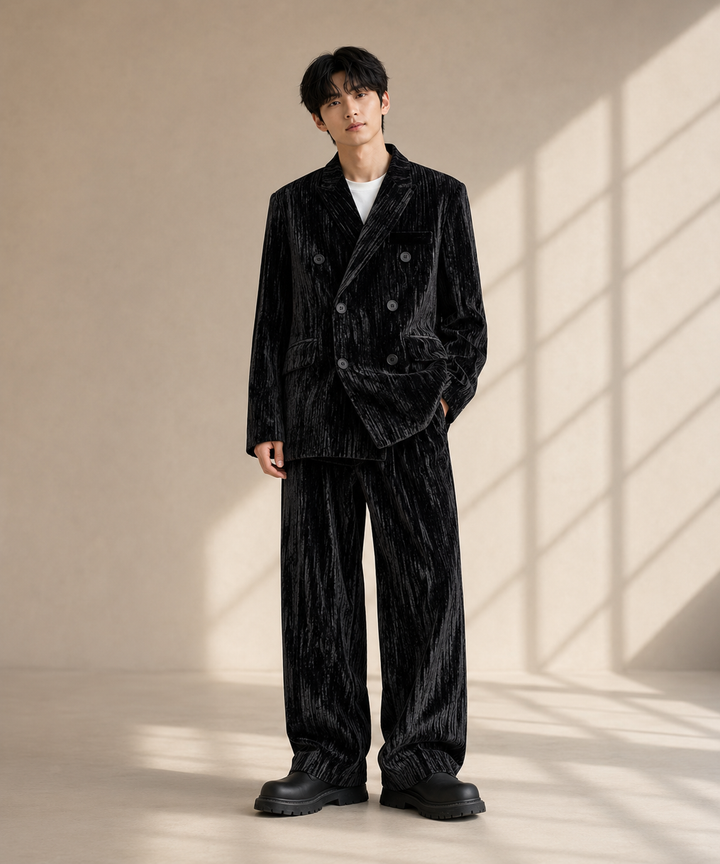 velvet wide suit set-up　NL2029